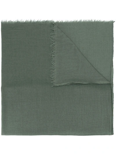 Rick Owens Frayed Scarf In Green