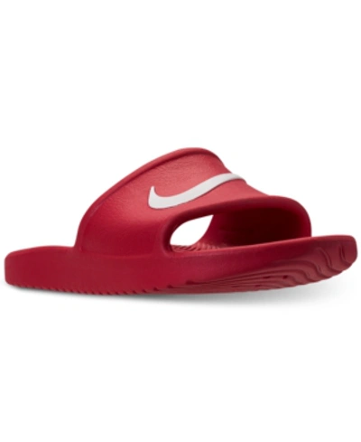 Nike Men's Kawa Shower Slide Sandals From Finish Line In Univ Red/white