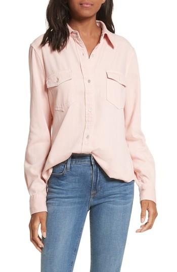 light pink denim shirt