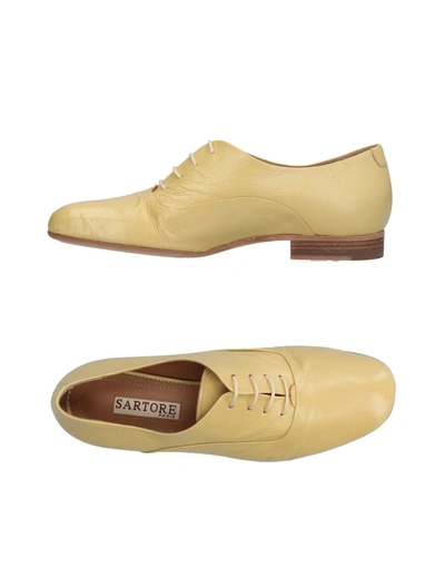 Sartore Lace-up Shoes In Beige