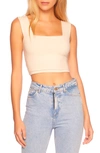 Susana Monaco Square Neck Cropped Tank Top In Blanched A
