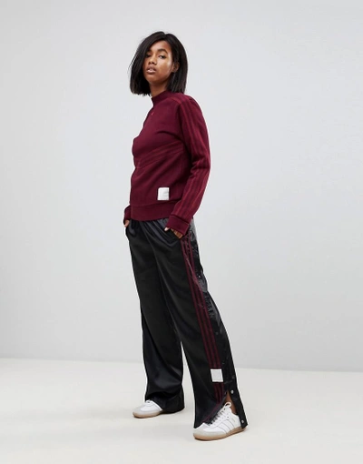 Adidas Originals Adibreak Satin Wide Leg Popper Pants In Black - Black |  ModeSens