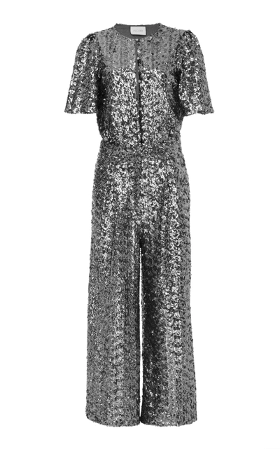 Alexis M'o Exclusive Asla Sequin Cropped Jumpsuit In Metallic