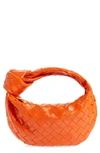 Bottega Veneta Mini Jodie Leather Hobo Bag In Orange
