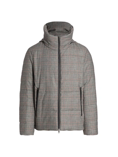 Saks Fifth Avenue Plaid Puffer Jacket In Gull