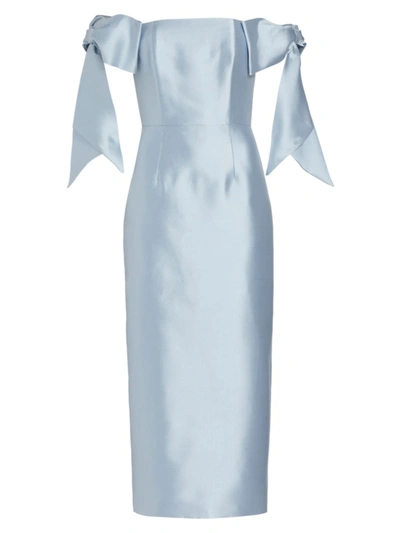 Alexia Maria Isabella Bow Midi-dress In Light Blue