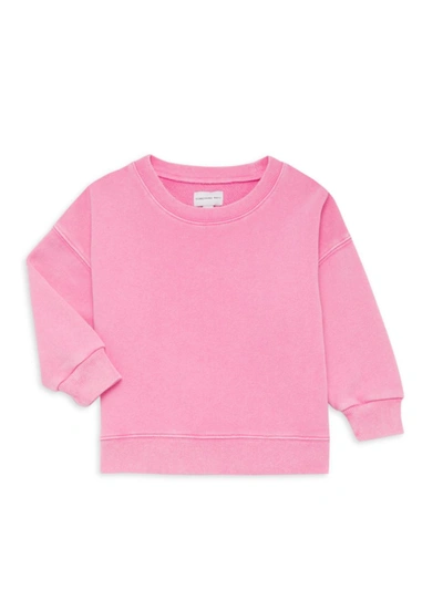Something Navy Kids' Little Girl's & Girl's Classic Crewneck Sweatshirt In Pink