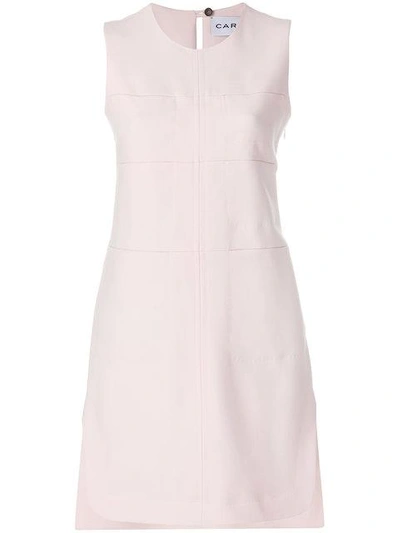 Carven Sleeveless Paneled Stitching A-line Dress In Pink