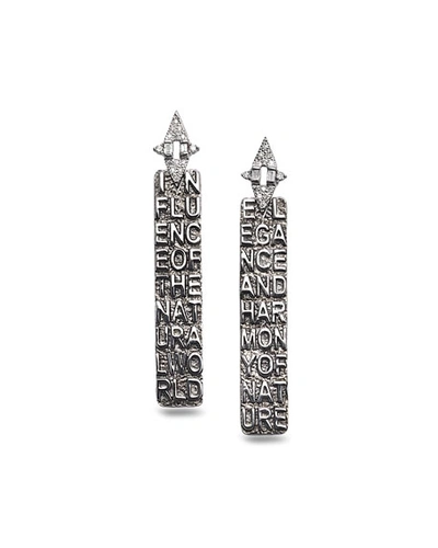 Coomi Sagrada Familia Engraved Stick Earrings With Diamonds