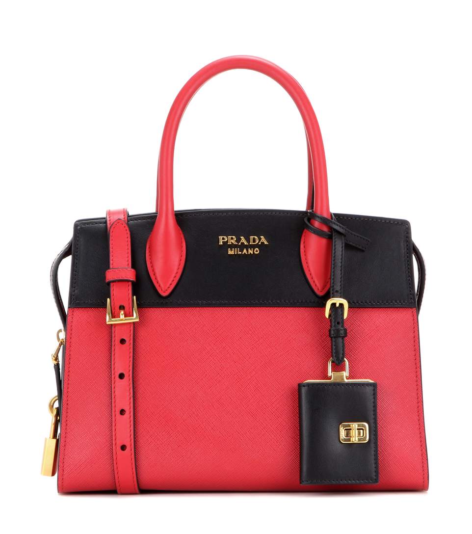 Prada Esplanade Medium Leather City Satchel Bag In Fuoco+eero | ModeSens