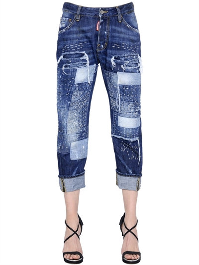 Dsquared2 Workwear Stitched Patchwork Denim Jeans, Blue | ModeSens