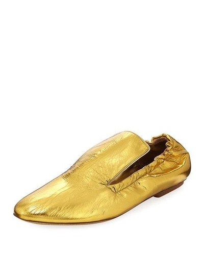 Dries Van Noten Gath Metallic Leather Loafer In Gold