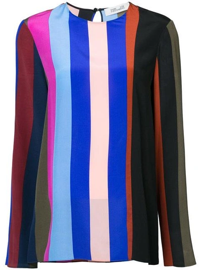 Diane Von Furstenberg Dvf  Carson Stripe Longsleeved Blouse - Multicolour