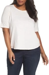 Eileen Fisher Plus Size Organic Cotton T-shirt In Opal