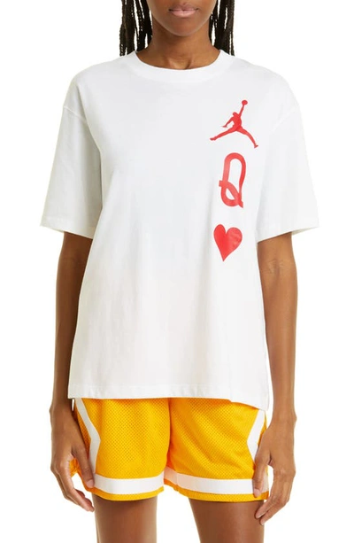 Jordan Flight Graphic Tee In White/ Gym Red
