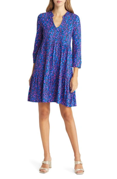 Lilly Pulitzer Alaina Print Long Sleeve Dress In Blue Gowl And Prowl