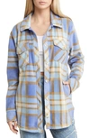 Thread & Supply Plaid Polar Fleece Shacket In Periwinkle Plaid