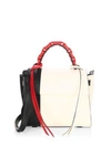 Elena Ghisellini Tri-tone Leather Top Handle Bag In Ivory