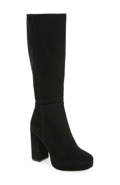 Steve Madden Women's Marcello Platfrom Dress Boots In Black Suede