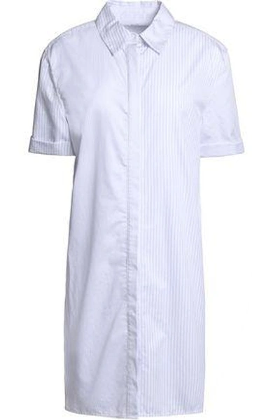 Equipment Woman Mirelle Striped Cotton Shirt Dress White