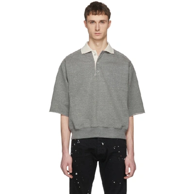 Fear Of God Silk-trimmed Loopback Cotton-jersey Polo Shirt - Gray In Heather Grey / Cream