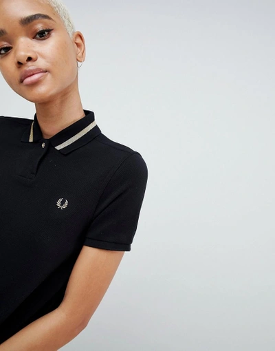 トップス FRED PERRY PLEATED BACK WOVEN SHIRT Fred Perry Pleat Back Polo Shirt - Black | ModeSens