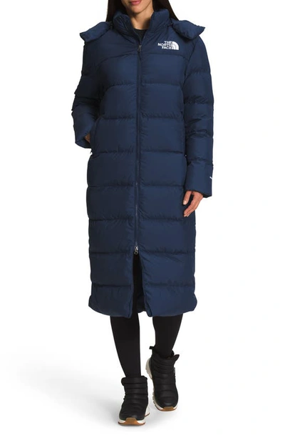 The North Face Triple C Longline 550 Fill Power Down Parka In Blue ...
