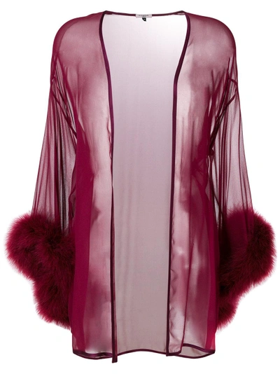 Gilda & Pearl Sheer Night-gown - Red In Red
