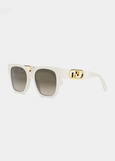 Fendi Fe40063i 25f Oversized Square Sunglasses In Brown