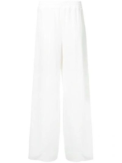 Goen J Wide Leg Trousers With Lace Side Band In White