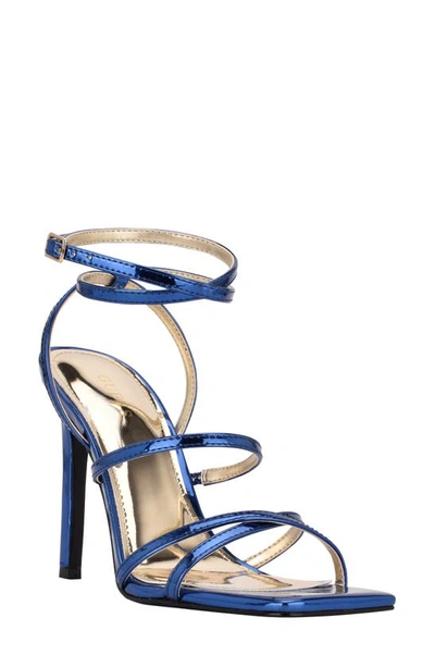 Guess Women's Sabie Dress Sandals Women's Shoes In Blue Mirror Metallic