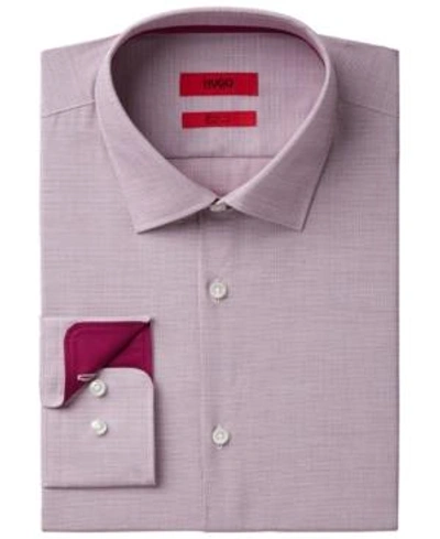 Hugo Boss Hugo Men's Fitted Red Micro Check Dress Shirt In Light Red