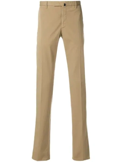 Incotex Slim-fit Chino Trousers In Brown