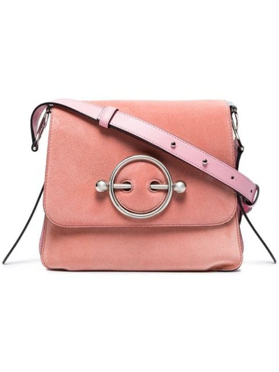 Jw Anderson J.w.anderson Woman Suede And Leather Shoulder Bag Pink