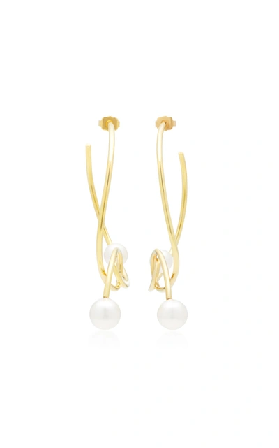 Joanna Laura Constantine Gold-plated And Pearl Knot Hoop Earrings