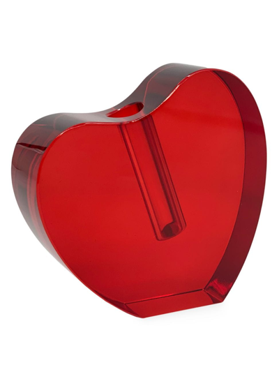 Tizo Crystal Red Heart Shape Vase, Large