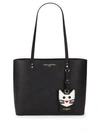 Karl Lagerfeld Maybelle Leather Tote In Black