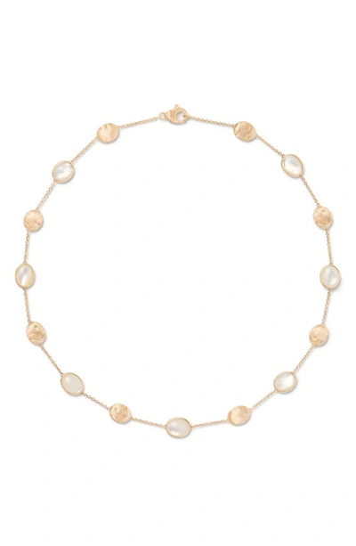 Marco Bicego 18k Yellow Gold Siviglia Mother Of Pearl Beaded Station Necklace, 16.5 - 150th Anniversary Exclusive In White/gold
