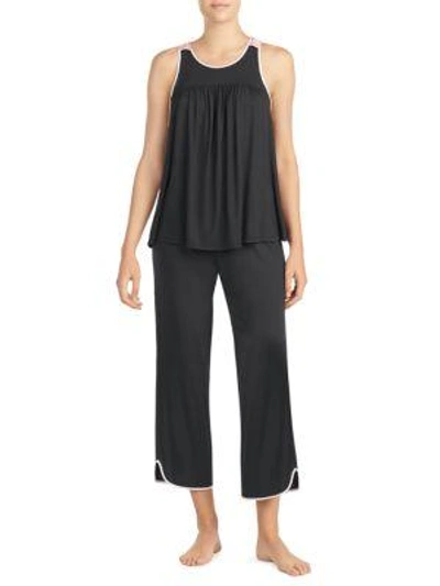 Kate Spade Cropped Pajama Set In Black