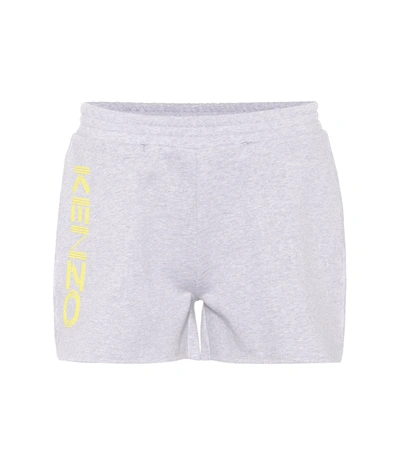 Kenzo Paris Cotton-fleece Shorts In Grey