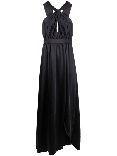 Pinko Satin Gown In Black