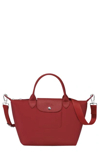 Longchamp Le Pliage Neo Medium Nylon Tote In Red/silver