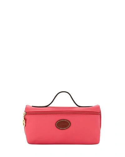 Longchamp Le Pliage Cosmetics Case In Flower Pink/gold