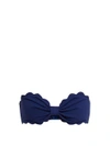 Marysia Antibes Scalloped-edges Bandeau Bikini Top In Blu