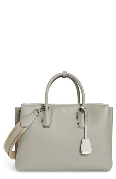 Mcm Large Milla Leather Tote - Grey In Arch Grey