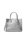 Michael Michael Kors Studio Mercer Convertible Large Leather Tote In Light Pewter/silver