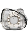 Miu Miu Dahlia Leather Shoulder Bag - Metallic In Cromo