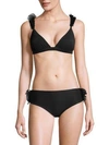 Moré Noir Silky Wings Triangle Bikini Top In Black