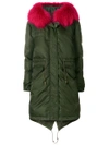 Mr & Mrs Italy Fur Collar Padded Parka - Green