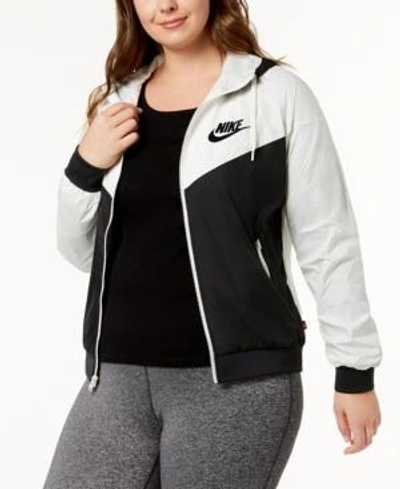Nike Plus Size Sportswear Windrunner Jacket In Black/white